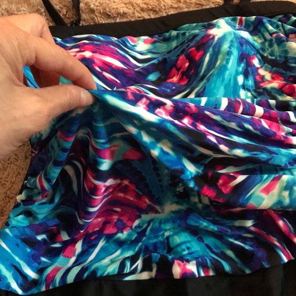 Maxine Blue Pink Black paint spat bathing swimsuit Plus size 16 XL tummy control - Picture 4 of 16